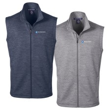 Men's Full Zip Heathered Fleece Vest